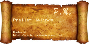 Preller Melinda névjegykártya
